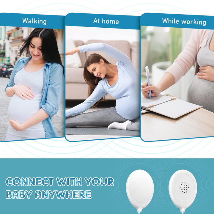8 Pcs Baby Bump Headphones Set Belly Headphones for Pregnant Women White Belly Speakers Women for Pregnancy Safely Play Music, Sounds, and Voices to Your Baby in the Womb