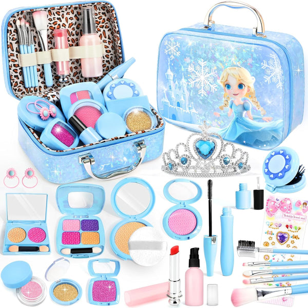 Pretend Makeup for Toddlers, Toy Play Makeup Set for Kids 3-5, Toddler Makeup Kit Pretend, Frozen Toys for Kids Fake Makeup, Gifts Toys for 3 4 5 6 7+ Year Old Girls (Not Real Makeup)