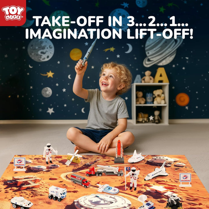 Space Toy for Kids 3-5, Spaceship Astronaut Toys, Rocket Ship Set, Space Exploration Adventure Rocket, Rocketship Toys for 4 Year Old Boys, 3 Year Old Boy Gift, Modular Galactic Supersonic Rocket