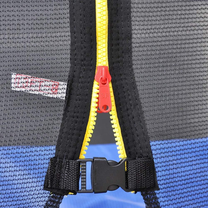 Trampoline Net Replacement 10FT 12FT 14FT 15FT 16FT Netting Replacement for round Frame Trampolines Enclosure Net 6 Poles 8 Straight Poles Sleeve Zipper Protection Buckles