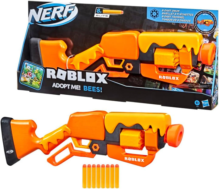 Roblox Adopt Me!: Bees! Lever Action Dart Blaster, Rotating 8-Dart Drum, 8 Elite Darts, Code to Unlock In-Game Virtual Item