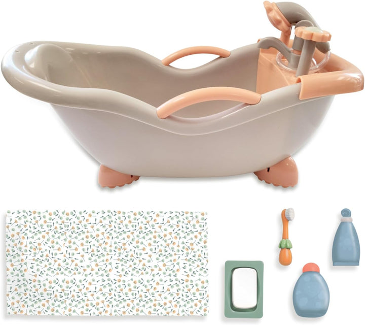 - Doll High Chair | Fits Dolls up to 17" | Easy to Clean | Simple Assembly | 7 Piece Play Set| Ages 2+, Pink/Blue