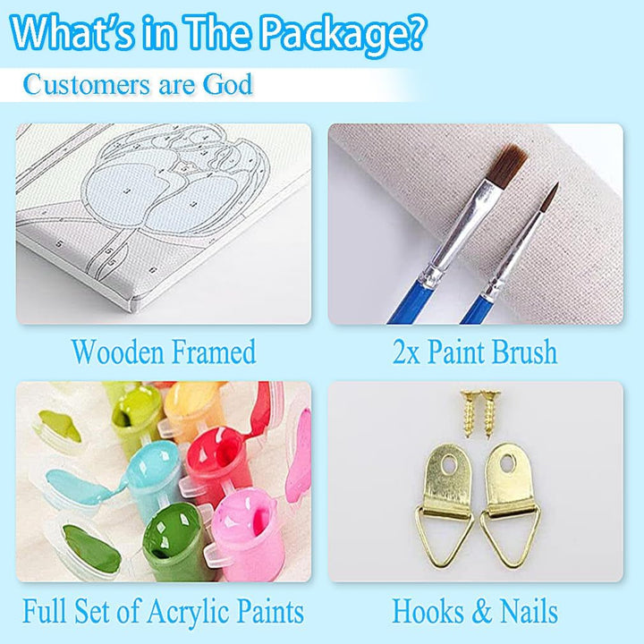 4 Pack Framed Paint by Numbers Kit for Kids,Cute Sea Animals Painting Kits for Ages 4-6,Easy Paint by Number Kids Paint for Beginner,Diy Acrylic Oil Painting Kit for Wall Decor(8X8Inch)