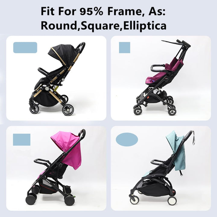 Stroller Bumper Bar Adjustable Angle Replacement Armrest Detachable Stroller Bar Handlebar Crossbar Stroller Accessory Dual-Mode Open with Black Smooth Leather Cover