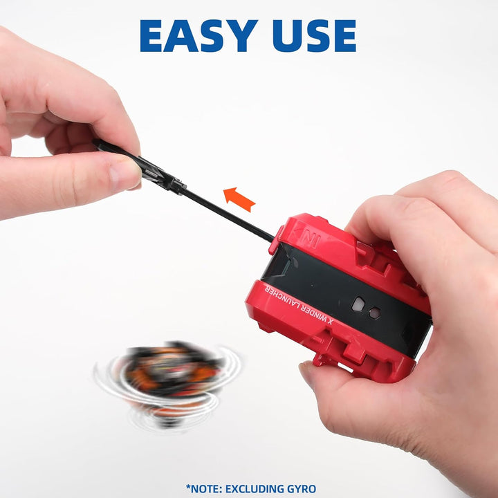 2 Pack X Winder Launcher, X Gyro Launcher Set for Players Battles, Only Work with X Series Right-Spinning Tops (Red + Black)