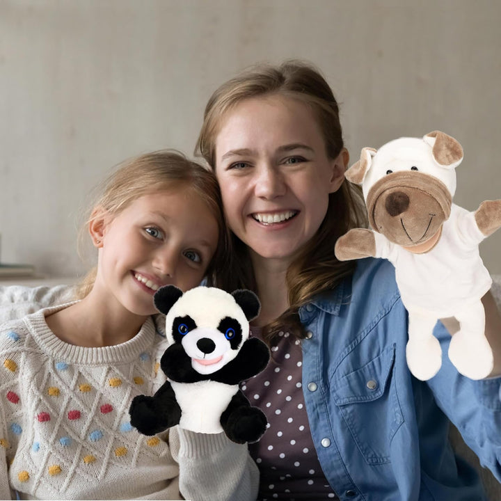 Puppy Hand Puppet Soft Animal Plush Toy with Movable Mouth Interactive Storytelling Cute Dog Toys Creativity and Imagination Christmas Birthday Gifts for Toddlers Kids,12.5''