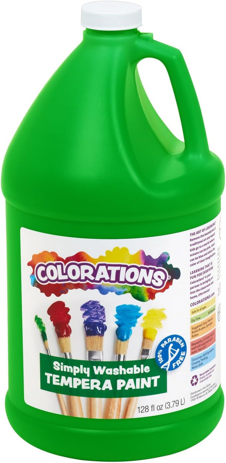 Paraben-Free Washable Tempera Paint for Kids - 1 Gallon Value Size. Vibrant White. Non-Toxic and Made in the USA