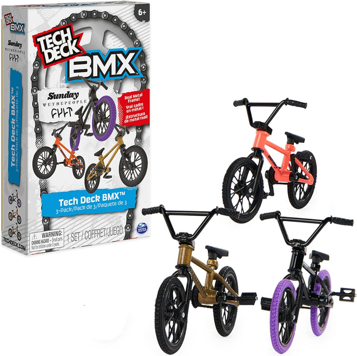 , BMX Finger Bike 3-Pack, Collectible and Customizable Mini BMX Bicycle Toys for Collectors, Kids Toys Ages 6 and up (Amazon Exclusive)