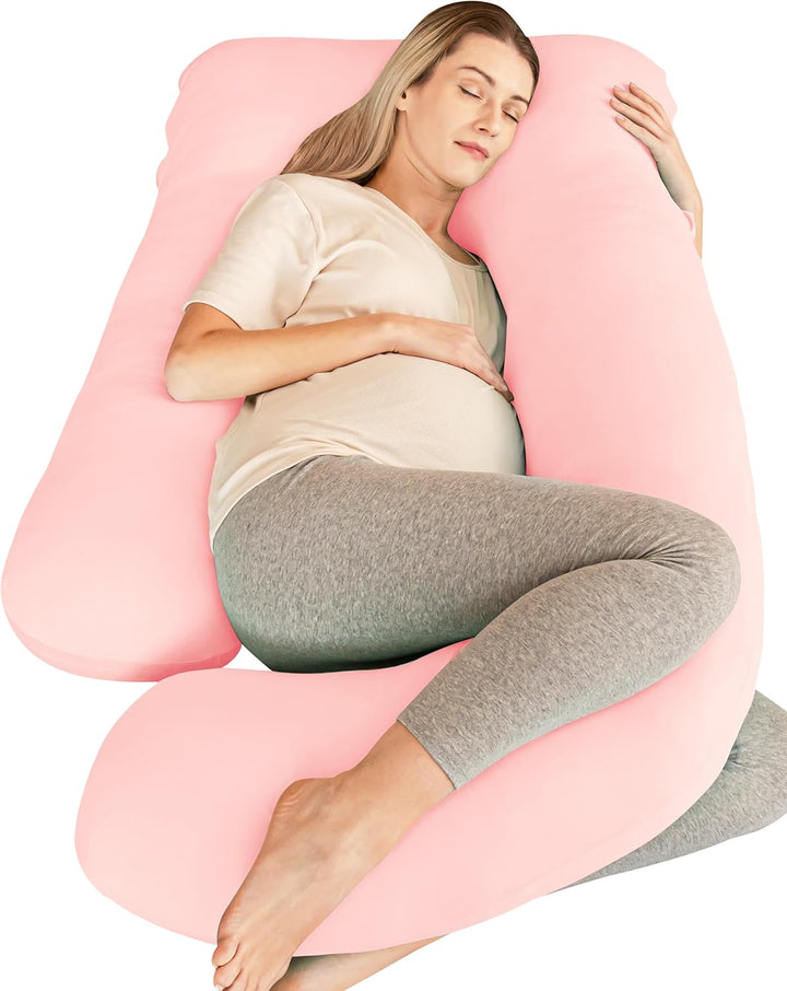 Pregnancy Pillows, Soft U-Shape Maternity Pillow with Removable Cover - Full Body Pillows for Adults Sleeping - Pregnancy Must Haves - Jumbo 57 Inch - Grey