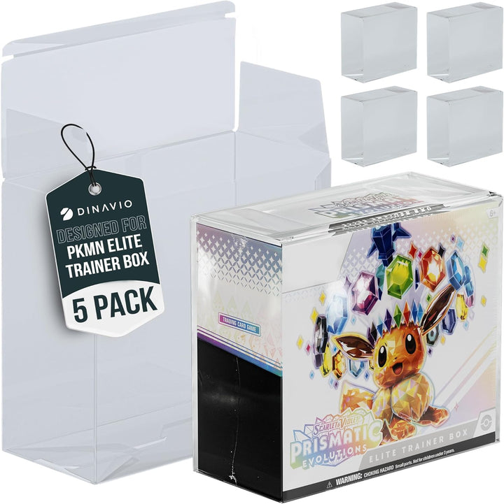 PET Plastic ETB Protector Case 5 Pack - Elite Trainer Box Protector - ETB Case Compatible with Elite Trainer Boxes (Pack of 5)