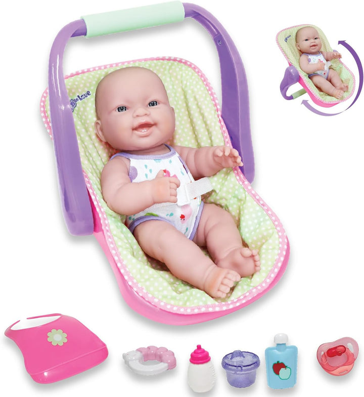 - Doll High Chair | Fits Dolls up to 17" | Easy to Clean | Simple Assembly | 7 Piece Play Set| Ages 2+, Pink/Blue