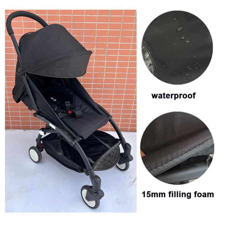 Baby Stroller Accessories 6+ Clothe Replacement Kit Compatible with Babyzen YOYO2 Strollers - Waterproof Fabric - Stroller Canopy, Seat Cushion & Seat Base (All Season Set)