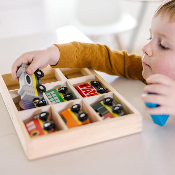 Wooden Magnetic Train Cars - 8 Piece Educational and Skill-Building Wooden Toy for Boys and Girls