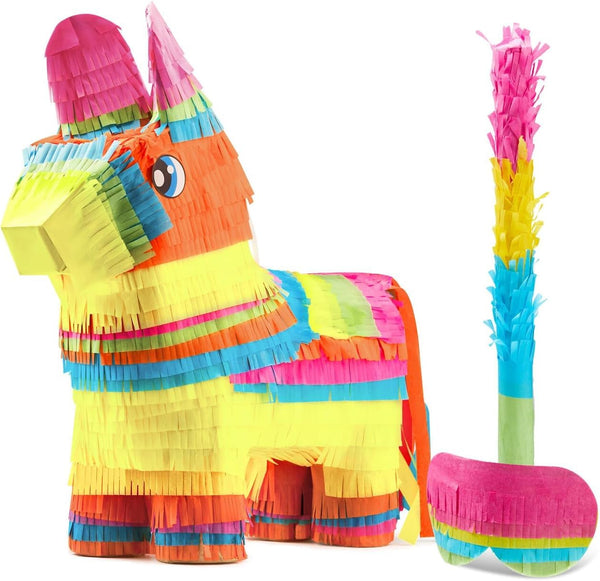 Cinco De Mayo Donkey Pinata for Kids Birthday Party, (13 X 20 X 5 In.) for Fun Fiesta Taco Party Supplies, Luau Event Photo Props, Mexican Theme Decoration, Carnivals Festivals, Taco Tuesday Event