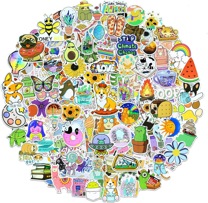 200Pcs Water Bottle Stickers for Kids, Cute Stickers for Water Bottles, Vinyl Waterproof Aesthetic Laptop Sticker Pack Classroom Prizes Skateboard for Kids Teens Girls Students