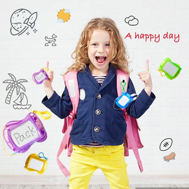 24 Pack Mini Magnetic Drawing Board Keychain for Backpack Erasable Sketch Valentines Toys Bulk for Kids Classroom Gifts Rewards Party Favors Goodie Bag Stocking (24 Pcs Draw Keychain)