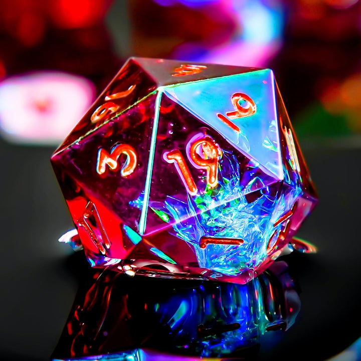 Sharp Edge DND Dice Set Handmade 7 Accessories Dice for Dungeons and Dragons TTRPG Games, Multi-Sided RPG Polyhedral Resin Sharp Edge Dice Roleplaying Games