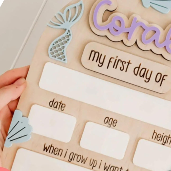 Personalized First and Last Day of School Chalkboard Sign, Custom Back to School Board for Kindergarten, Fun and Memorable, Perfect for Capturing Special Moments