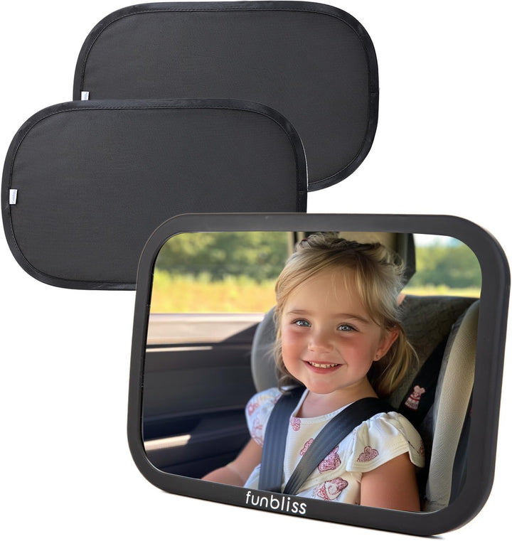 Baby Car Mirror Most Stable Backseat Mirror with Premium Matte Finish,Ultra High Definition PMMA Material, Secure and Shatterproof,Black