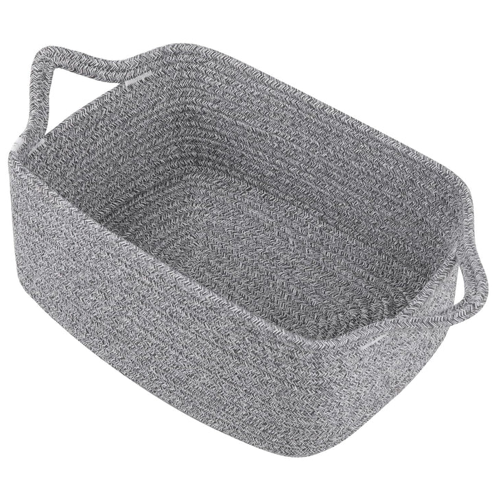 Woven Basket, Gift Basket Empty with Gift Bags and Ribbons, Rope Baskets for Baby Showers, Storage Baskets with Handles for Nursery, Pet Toy Organizer - White