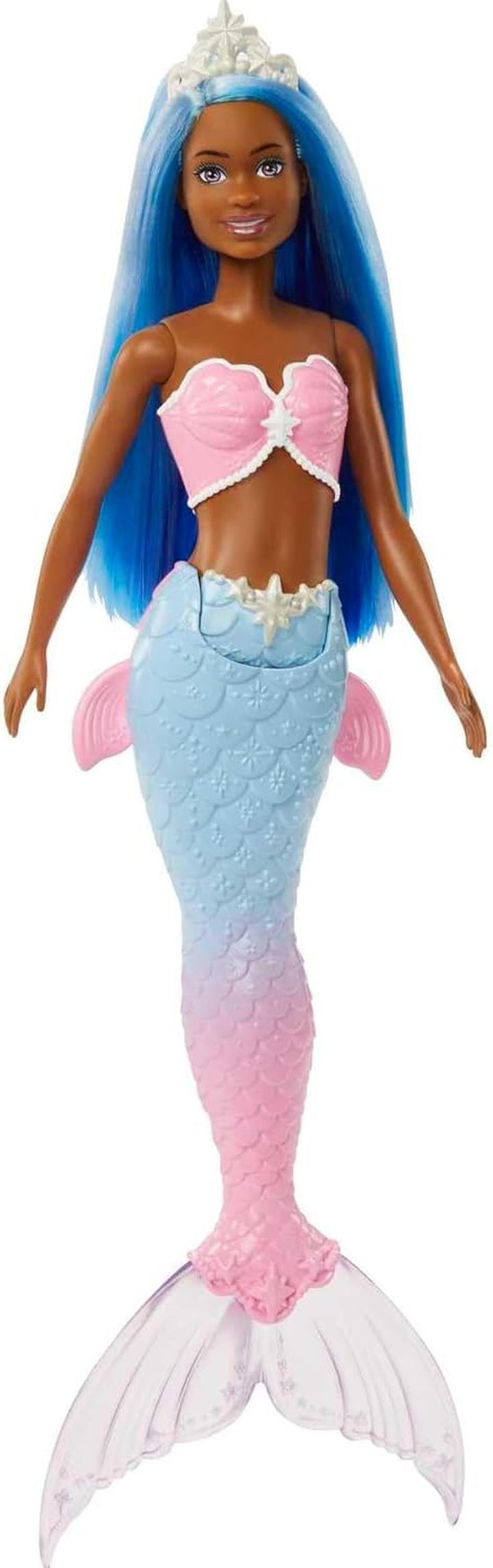 Mermaid Doll with Pink & Lilac Fantasy Hair & Headband Accessory, Toy with Shell-Inspired Bodice & Lavender Tail