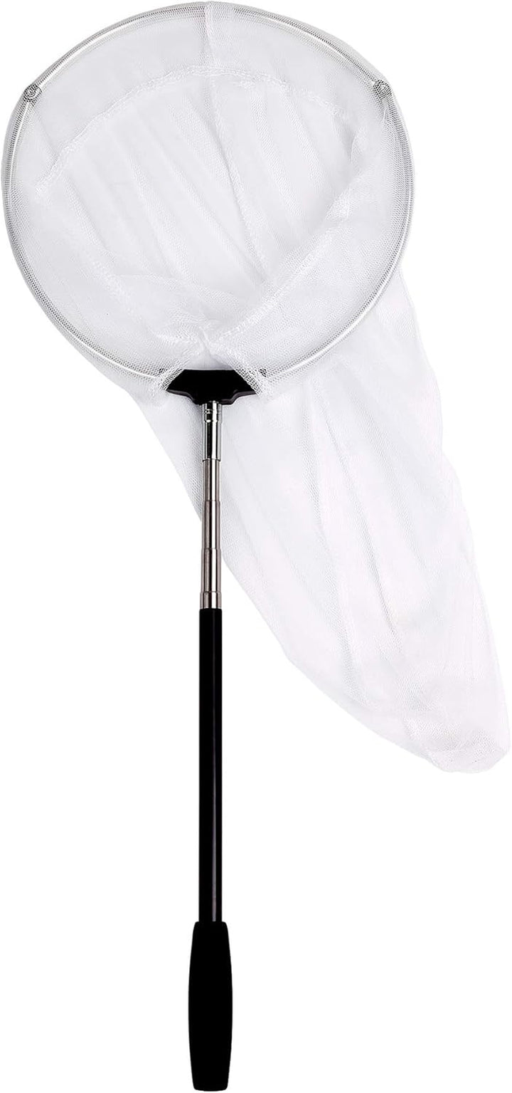 Insect and Butterfly Net with 12" Ring, 24" Net Depth, Handle Extends to 59 Inches for Adults and Kids (12" Ring, 59" Handle)