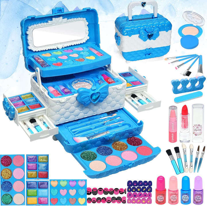 Kids Makeup Sets for Girls - Kids Makeup Sets for Girls 5-8, Maquillaje Para Niñas, Play Make up Kit, Best Toys for Little Girl,Princess Toddler Kid Stuff, Ages3456789 10 Year Old Girl Birthday Gifts