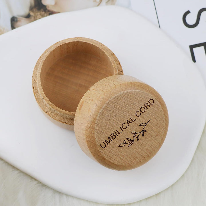 Wooden Baby Fetal Hair/Umbilical Cord Memorial Box Carved Memorial Box Newborn Christening Baby Gift (Umbilical Cord Box)