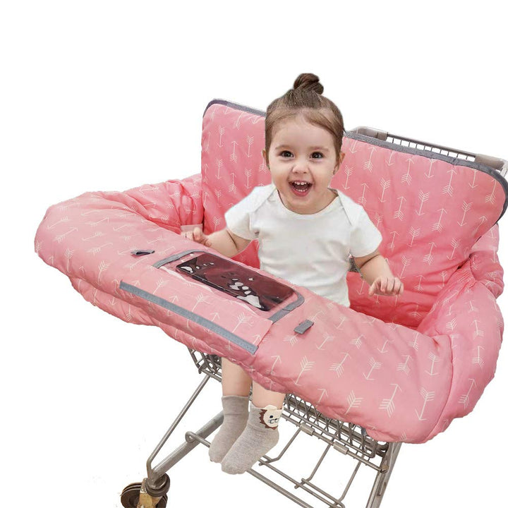 Shopping Cart Cover for Baby  Cotton High Chair Cover, Reversible, Machine Washable for Infant, Toddler, Boy or Girl (Grey Arrow Print)