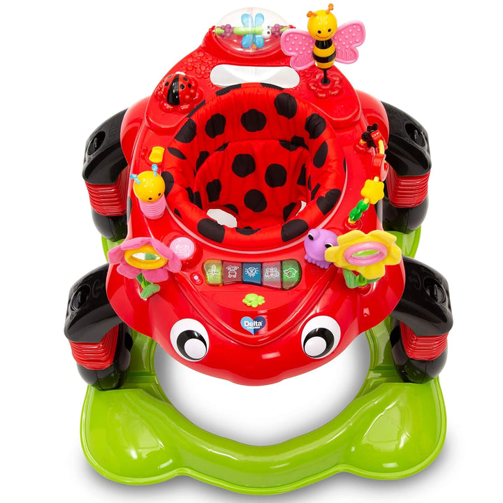 Lil Play Station 4-In-1 Activity Walker - Rocker, Activity Center, Bouncer, Walker - Adjustable Seat Height - Fun Toys for Baby, Sadie the Ladybug