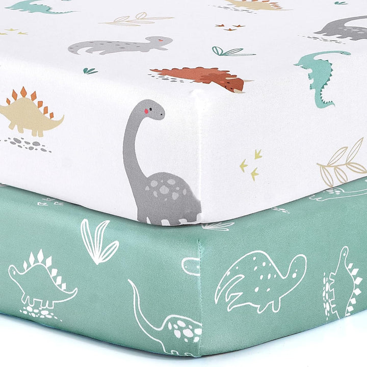 Pack N Play Sheets,  2 Pack Mini Crib Sheets,Stretchy Portable Fitted Playard Sheet Set, Convertible Playard Mattress Cover,Ultra Soft Breathable Material,Elephant Whale