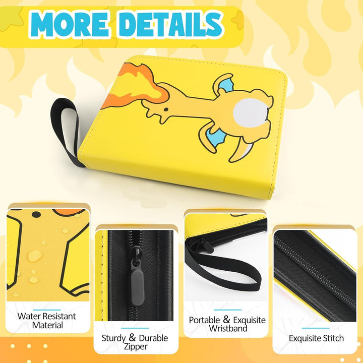 Premium Trading Card Binder 400 Pockets Card Holder with 50 Removable Sleeves, Collection Binder Album Book with Zipper for Game Cards