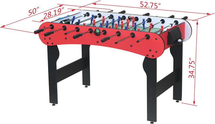 Soccer Foosball Table for Indoor Games, Family Fun and Fitness, Red and White Design