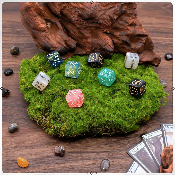 60 Pieces MTG Dice Set with Keyword Token Dice & plus 1 Life Counter & Shield in 6 Colors for MTG, Cards Gaming Accessories