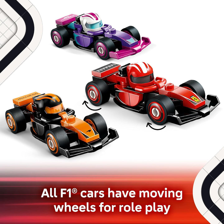 F1 Collectible Race Cars, 6 Pack - Building Set for Boys & Girls, Ages 6+ - Birthday Party Favor or Gift - Mystery Box W/Surprise F1 Car Toys - Travel Toys for Kids - 66796