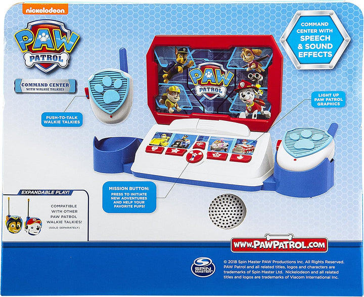 Paw Patrol Toy Walkie Talkie Command Center with Kid Friendly Two Way Radios, Built-In Speech & Sound Effects, Designed for Fans of Paw Patrol Toys for Boys and Girls