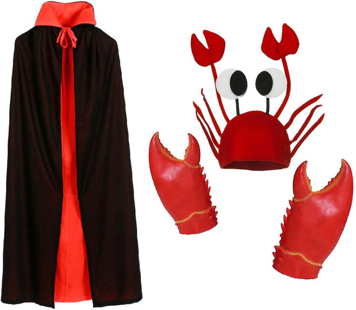 Crab Hat Set- Funny Party Hats Dress up Crazy Theme Party Roleplay Hats Set Novelty 3D Crab Hat for Unisex