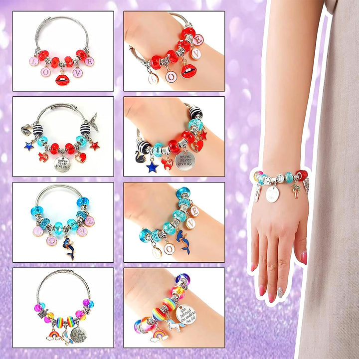 Charm Bracelet/Jewelry Making Kits for Kids Girls,Unicorn Birthday Gifts,Arts Crafts Toys for 5 6 7 8 9 12 Years Old Girls