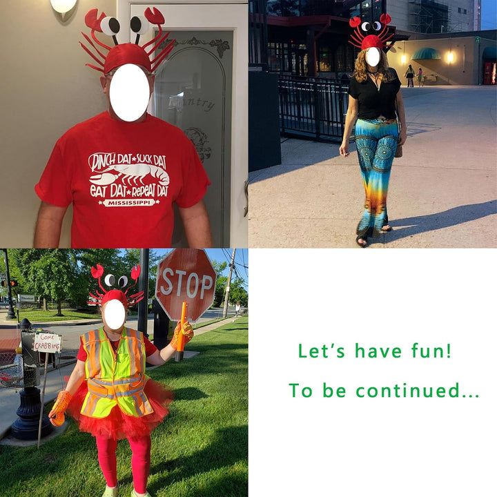 Crab Hat Set- Funny Party Hats Dress up Crazy Theme Party Roleplay Hats Set Novelty 3D Crab Hat for Unisex