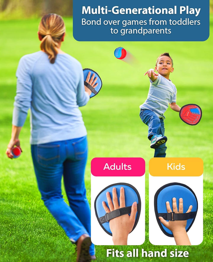 Toss and Catch Ball Game Set,Toddler Baseball Glove,Beach Pool Yard Camping Games,Kids Sports & Outdoor Play Toys for Family,Outside Toys for 3 4 5 6 7 8 9 10+Year Old Boys Girls Birthday Gifts