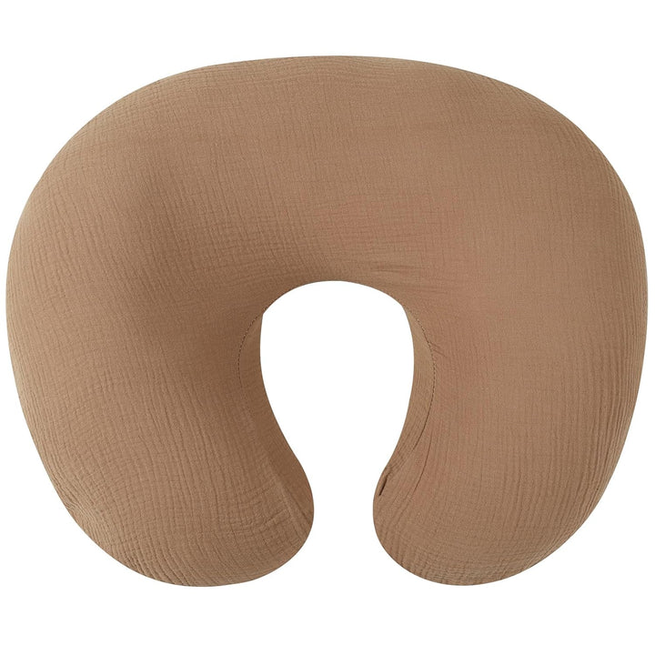 Muslin Nursing Pillow Cover Soft 100% Cotton Feeding Pillow Slipcover Fits Standard Infant Nursing Pillow for Baby Boy and Girl, Fog