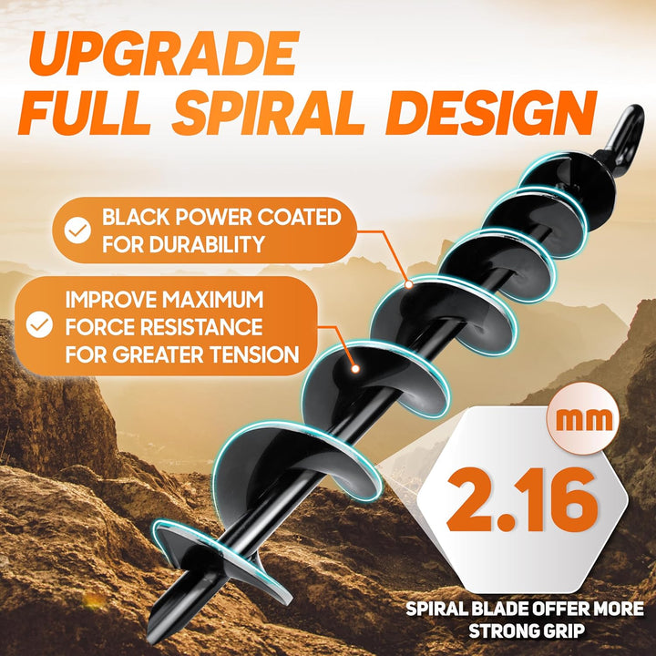 [Premium] 4 Pack Ground Anchors with Power Nut Driver Drill Bit, Ground Anchors Screw In, Swing Set Anchors, Trampoline Anchors High Wind Heavy Duty for Camping Tents, Car Ports, Swing Sets, Canopies