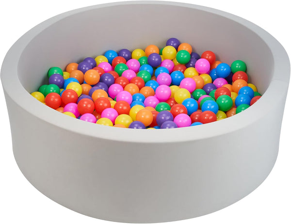 Ball Pit for Toddlers, 35.4"X 11.8" Foam Ball Pits for Babies, Indoor Soft round Baby Playpen for Kid, Ideal Gift for Toddlers,Grey (Balls Not Included)