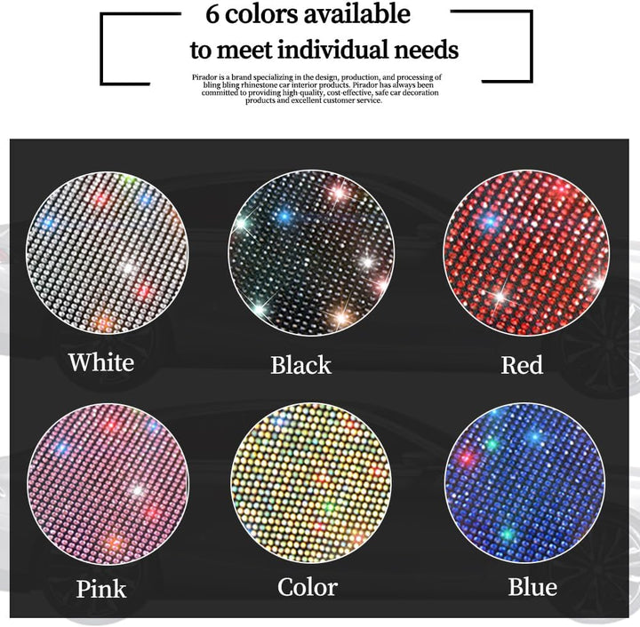 Bling Crystal Car Seat Back Kick Protectors with Storage, Sparkly Diamond Kick Mats, Universal Seat Protector for SUV and Automotive Crystal Auto Accessories for Women White 2Pcs