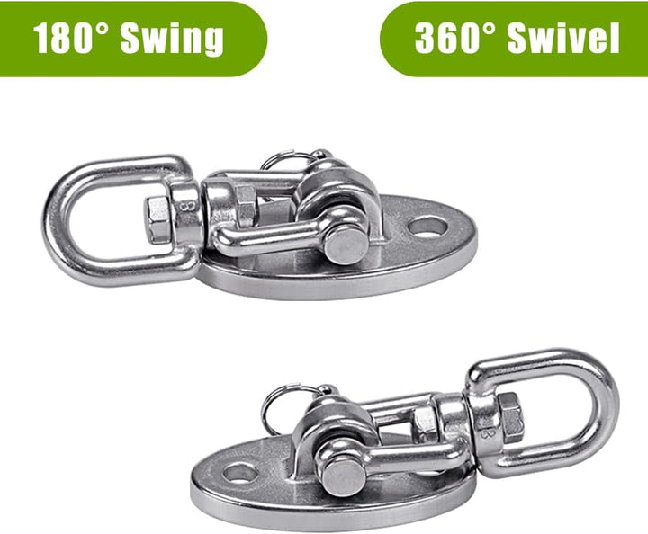 Ceiling Swing Mount Stainless Steel Swing Hangers Free Swivel Swing Hooks for Yoga Swing Indoor Outdoor Swing Set Porch Swing Chair Punching Heavy Bag 2000 Lbs Capacity Each 2 Pack
