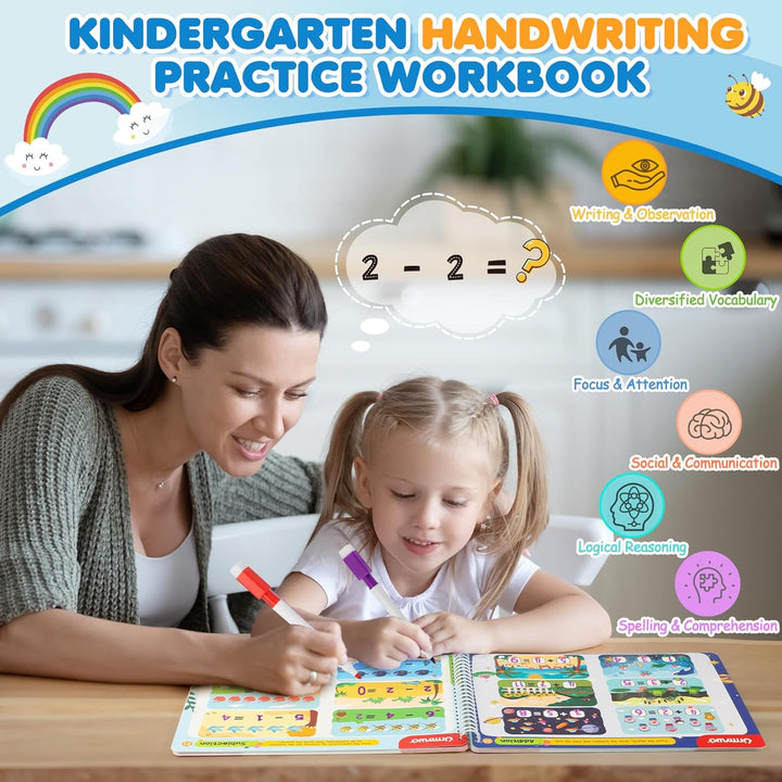 Preschool Learning Activities, Tracing Activity Books for Kids Ages 3-8, Dry Erase Preschool Kindergarten Workbooks, Alphabet Learning Educational Toys, Classroom Must Haves, Back to School Gifts