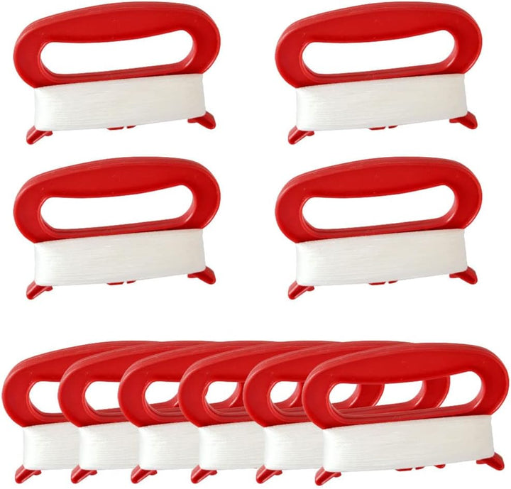 10 Pack Kite String Handle with 98Ft Line Red Mini Kite Spool Flying Accessories for Kids and Adults (L, Width: 11.5CM/4.53 Inch)