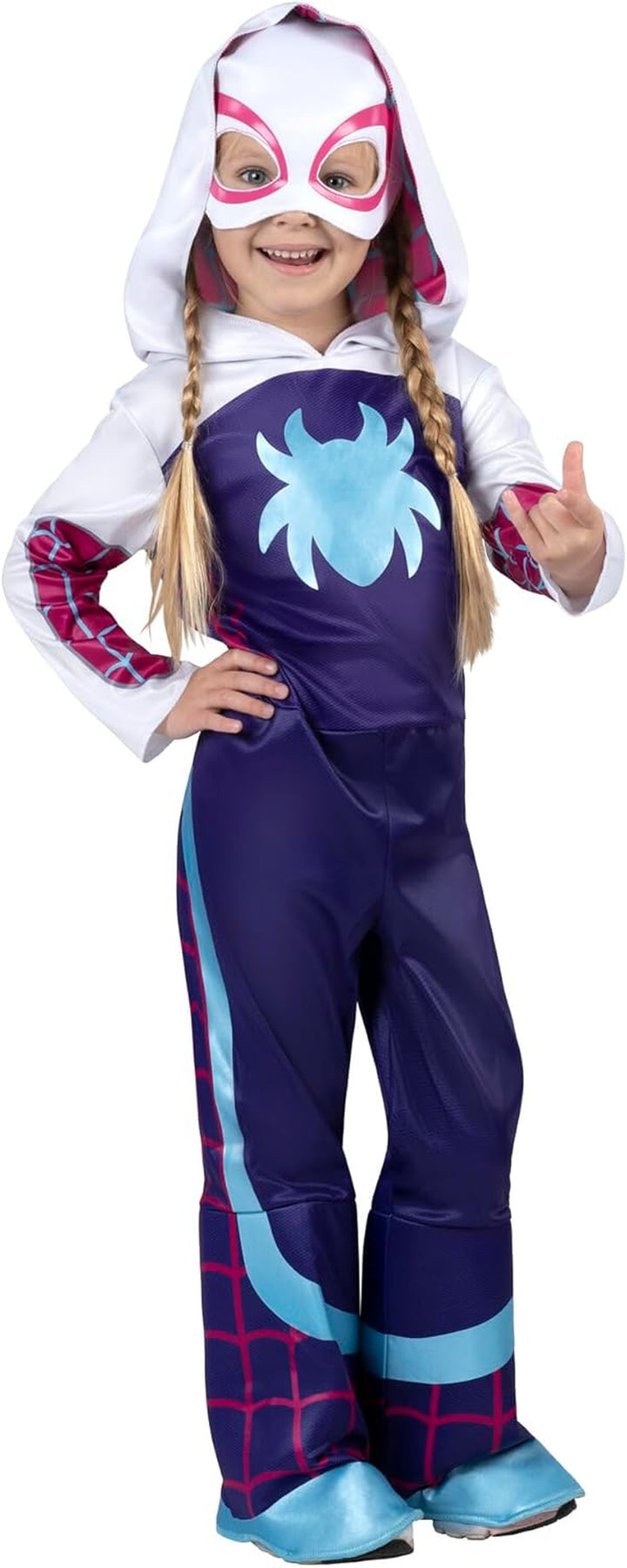 MARVEL Toddler Ghost Spider Costume, Girls Spider-Man and His Amazing Friends Gwen Stacy Kids Costume - Officially Licensed 3T/4T