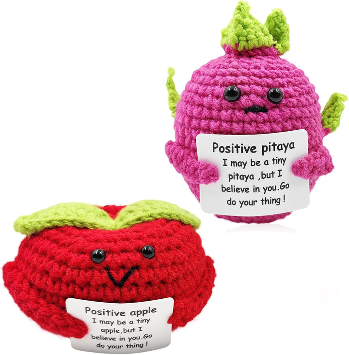Emotional Encouraging Support Pickle,Funny Encouraging Pickle with Emotional Encouraging Card,Cute Knitted Crochet Dolls Soft Plush for Friend Gifts (Pickle)
