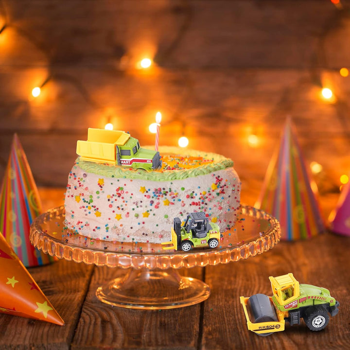 Mini Construction Trucks Toys, Small Construction Toys 6Pcs Vehicles Tractor Toys Sand Vehicle Playset Forklift Roller Dump Truck Tractor Excavator Bulldozer
